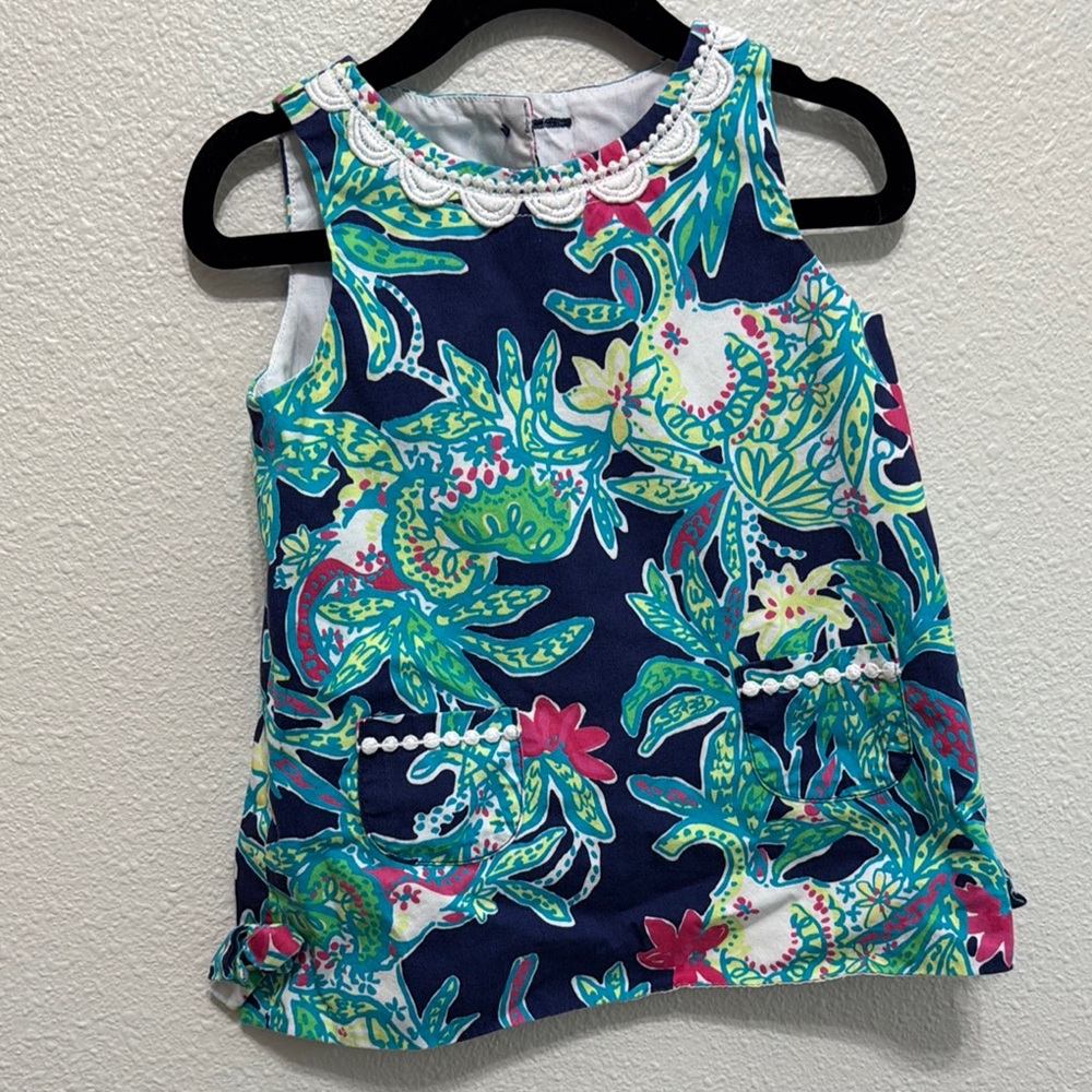 Lilly Pulitzer Kids Tank Top - Navy and Pink Floral